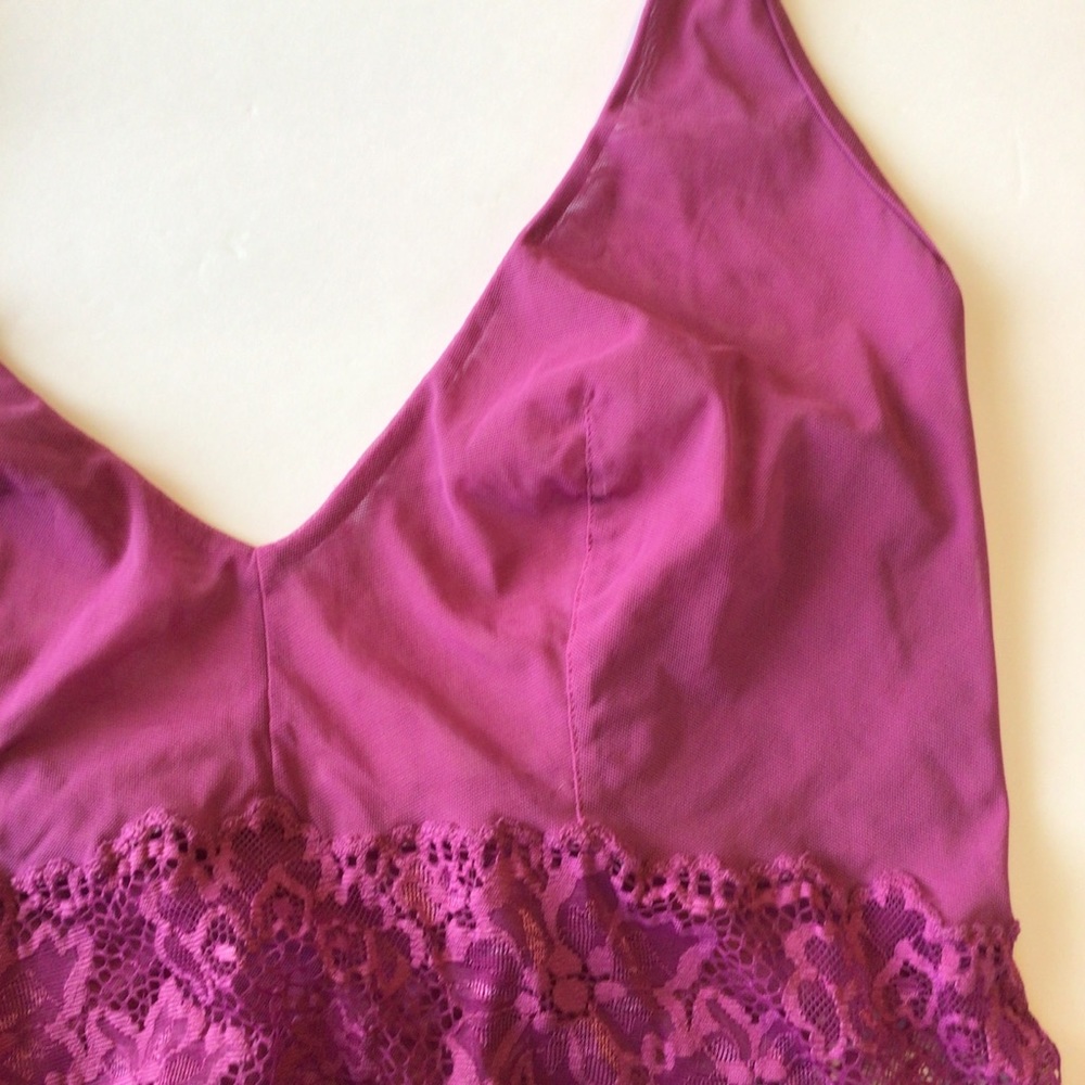 LA PERLA PURPLE LACE BABYDOLL LINGERIE SLIP SIZE 12 - Picture 7 of 16
